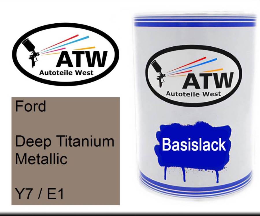 Ford, Deep Titanium Metallic, Y7 / E1: 500ml Lackdose, von ATW Autoteile West.